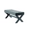 Bryoni Linen/Velvet Button Tufted Silver Nailhead Trim X-Leg Bench